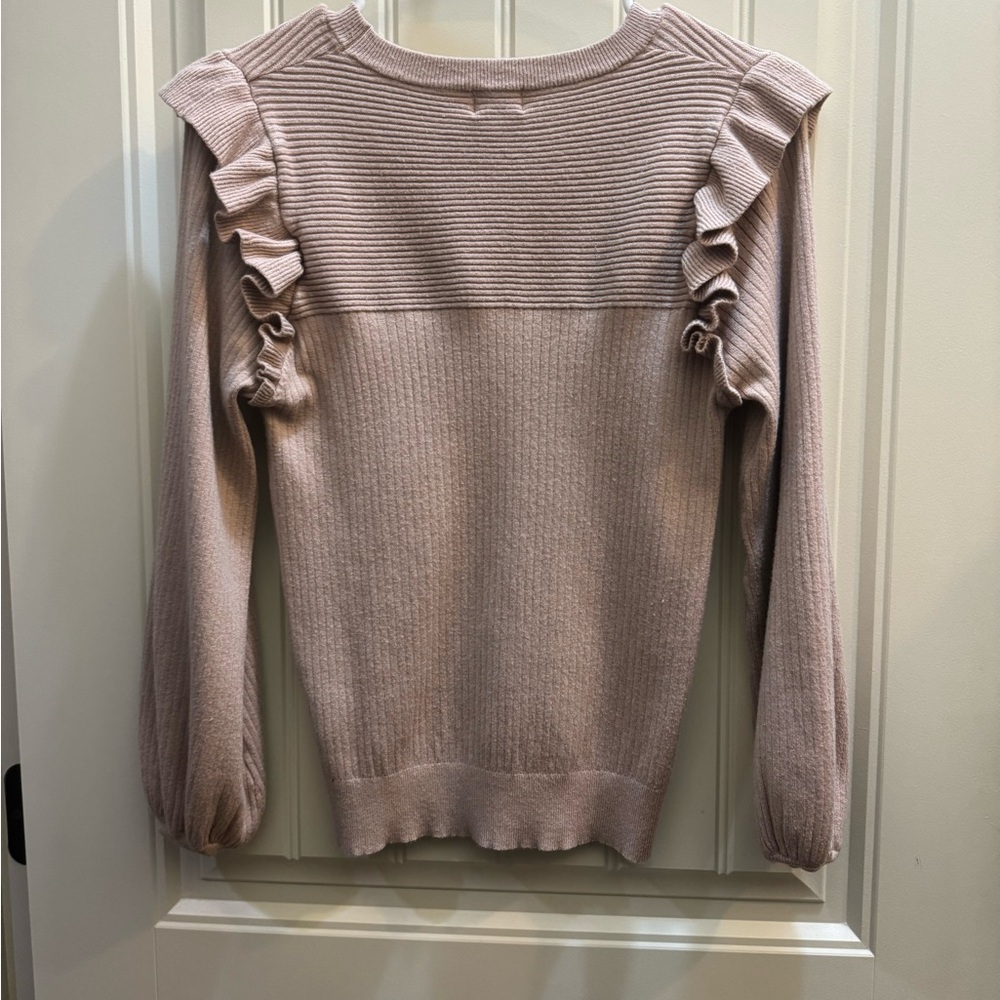 Women's Ruffled Sweater - Pink - Picture 3 of 3